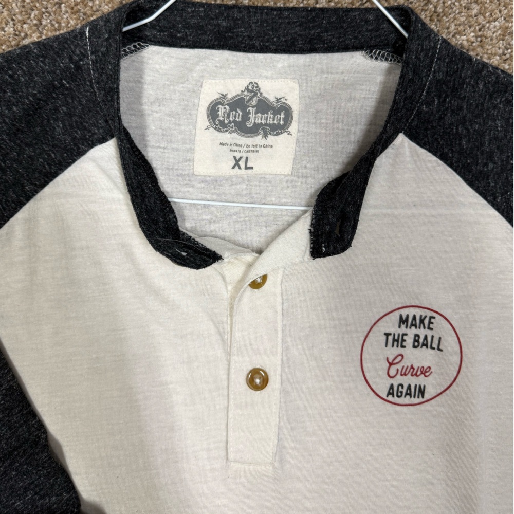 Red jacket men’s xl make the ball curve again shirt